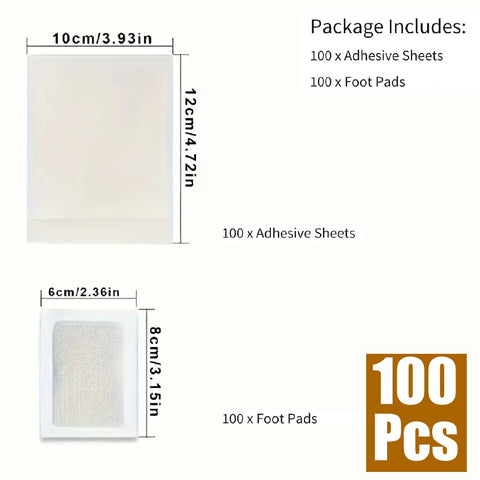 Weight Loss 100Pcs Detox Foot Pads Bamboo Vinegar Ginger Patch Enhances Energy