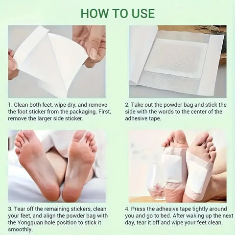 Weight Loss 100Pcs Detox Foot Pads Bamboo Vinegar Ginger Patch Enhances Energy