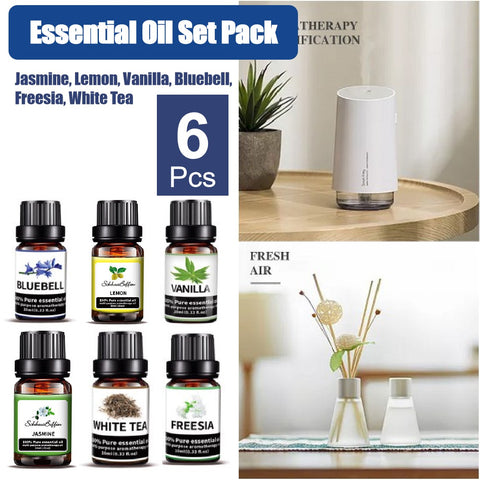 Premium Essential Oils Set 6Pcs Set Jasmine Vanilla Lemon Freesia Bluebell
