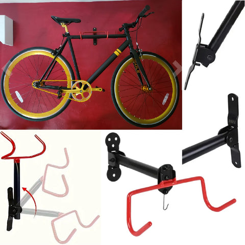 Wall Mount Steel Adjustable Bike Rack Foldable Bicycle Storage Stand Hanger