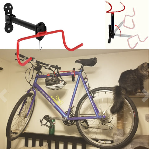 Wall Mount Steel Adjustable Bike Rack Foldable Bicycle Storage Stand Hanger