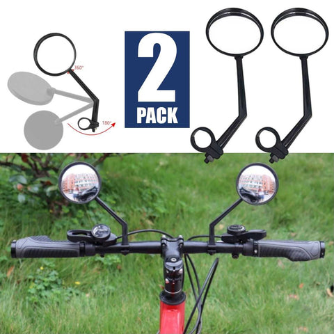 2Pcs Bike Bicycle Rotatable Handlebar Rearview Mirror Cycling Rear View Mirror