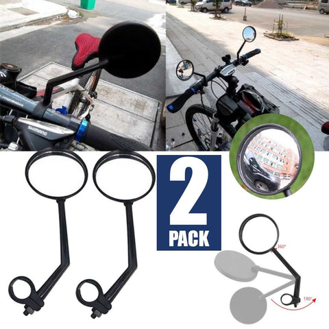 2Pcs Bike Bicycle Rotatable Handlebar Rearview Mirror Cycling Rear View Mirror
