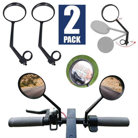2Pcs Bike Bicycle Rotatable Handlebar Rearview Mirror Cycling Rear View Mirror