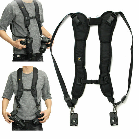 Camera carry bag Double Shoulder Strap Canon, Nikon, Sony and DSLR SLR Cameras