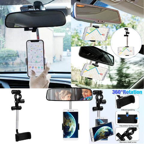 Universa Phone Mount for Car 360°Rotatable Retractable Car Phone Holder (White)