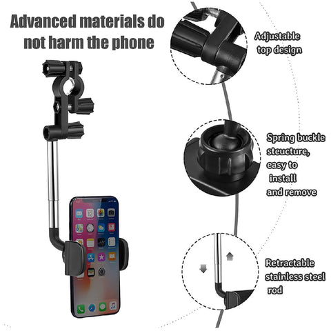 Universa Phone Mount for Car 360°Rotatable Retractable Car Phone Holder (White)