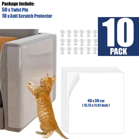 10Pcs Couch Protector for Cats, Anti Scratch Furniture Protector 40cm x 30cm