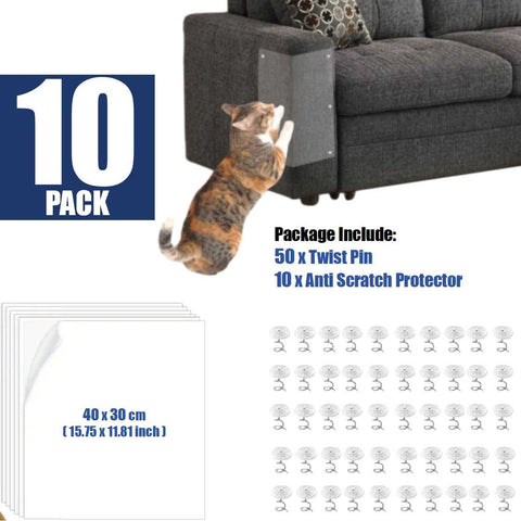 10Pcs Couch Protector for Cats, Anti Scratch Furniture Protector 40cm x 30cm