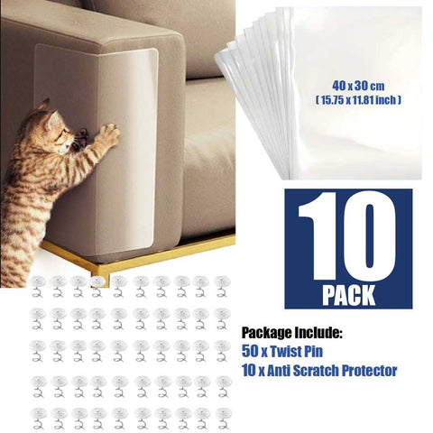 10Pcs Couch Protector for Cats, Anti Scratch Furniture Protector 40cm x 30cm