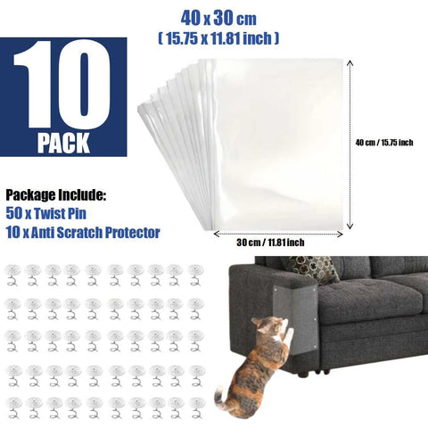 10Pcs Couch Protector for Cats, Anti Scratch Furniture Protector 40cm x 30cm