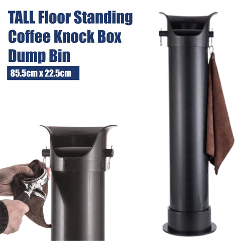 Floor Standing Tall Coffee Knock Box Espresso Dump Bin Grind Collection