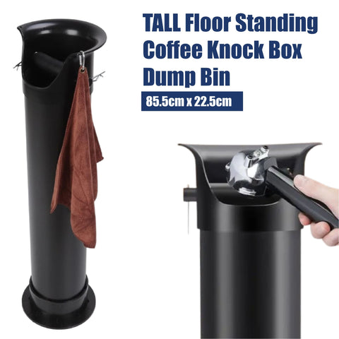 Floor Standing Tall Coffee Knock Box Espresso Dump Bin Grind Collection