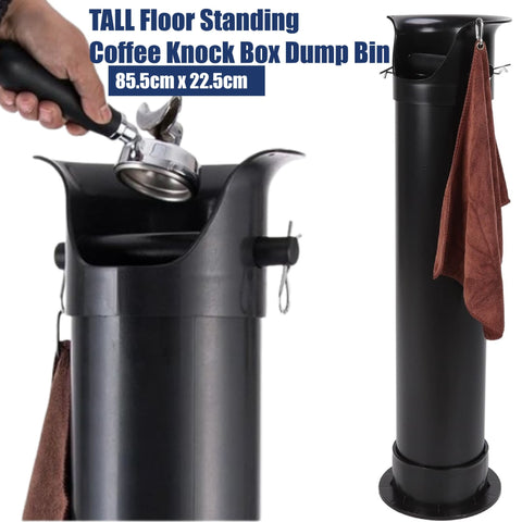 Floor Standing Tall Coffee Knock Box Espresso Dump Bin Grind Collection