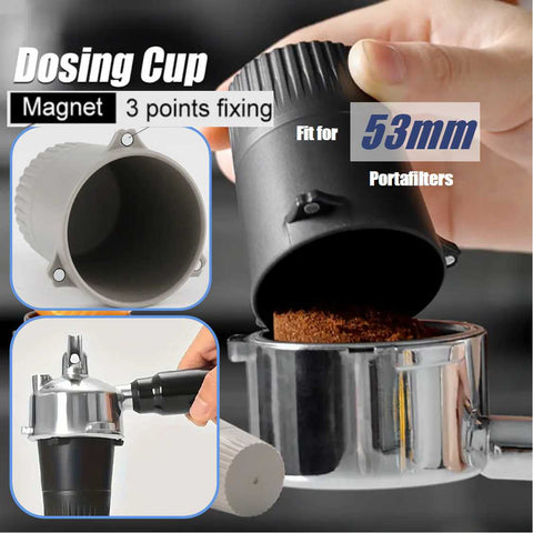 Espresso Coffee Maker Machine Grinder 51-53mm Portafilter Dosing Cup-Black