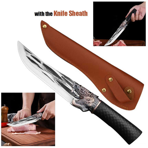 Butcher Cleaver Meat Knife With Knife Sheath Camping Outdoor Knife