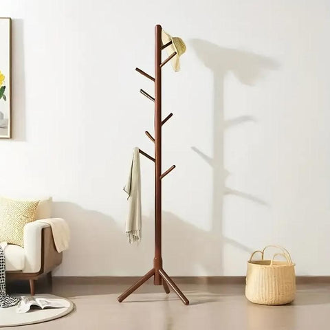 Wood Freestanding Coat Rack Clothes Hanger Stand