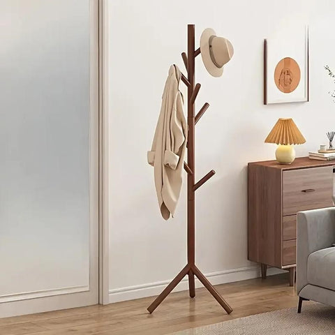 Wood Freestanding Coat Rack Clothes Hanger Stand