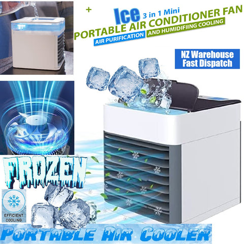 Portable Standing Fan Portable Air Conditioner Mini Ice Cooling Fan 3 Speeds