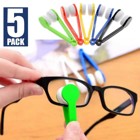 5Pcs Sun Glasses Eyeglass Microfiber Spectacles Cleaner Soft Brush Cleaning Tool