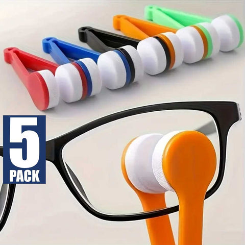 5Pcs Sun Glasses Eyeglass Microfiber Spectacles Cleaner Soft Brush Cleaning Tool