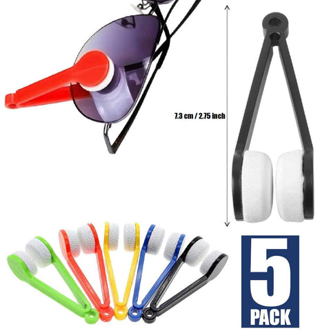 5Pcs Sun Glasses Eyeglass Microfiber Spectacles Cleaner Soft Brush Cleaning Tool