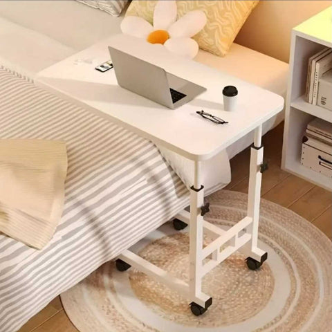 TV Tray Table Bedside Laptop Table Overbed Table with Wheels