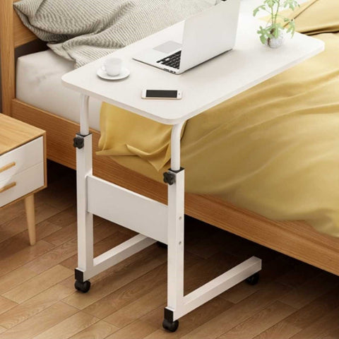 TV Tray Table Bedside Laptop Table Overbed Table with Wheels
