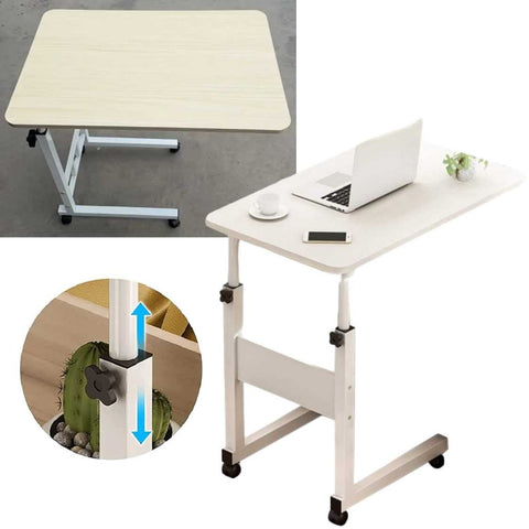 TV Tray Table Bedside Laptop Table Overbed Table with Wheels