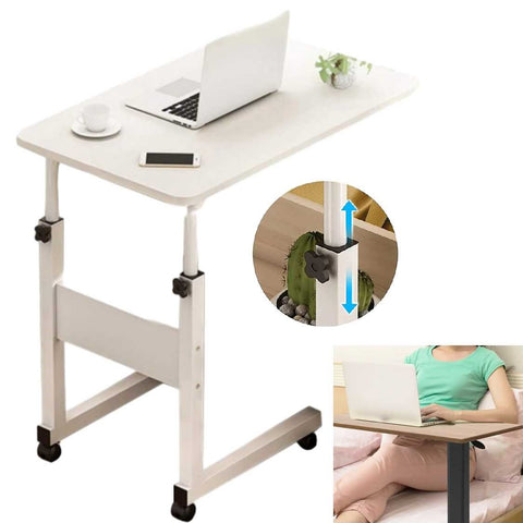 TV Tray Table Bedside Laptop Table Overbed Table with Wheels