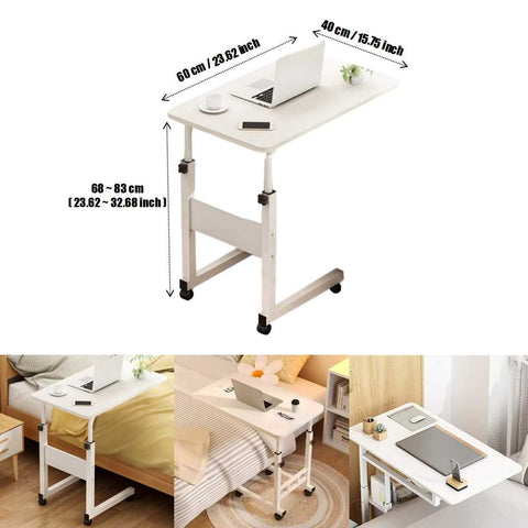 TV Tray Table Bedside Laptop Table Overbed Table with Wheels