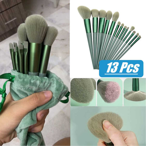 Premium Makeup Brushes Set 13Pcs Synthetic Bristle Conical Liquid Powder Buffing