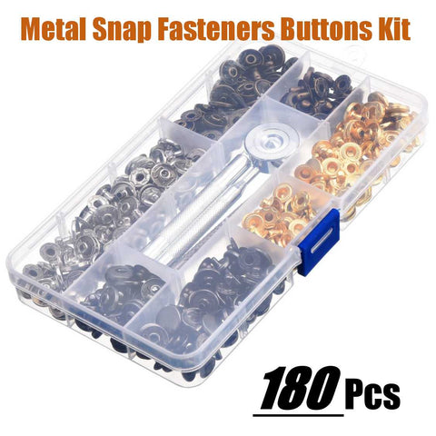 Leather Craft Metal Snap Fasteners Buttons Kit Leather Hole Puncher DIY Tools