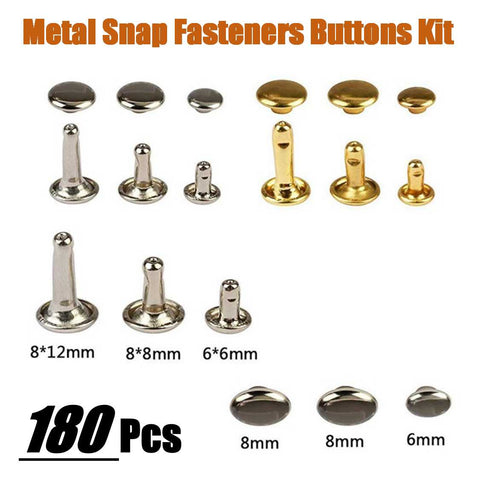 Leather Craft Metal Snap Fasteners Buttons Kit Leather Hole Puncher DIY Tools