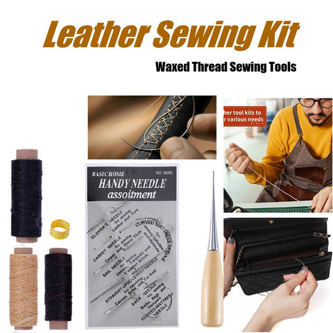 Leather Stitching Sewing Kit Waxed Thread Craft DIY Sewing Cords Leather Working