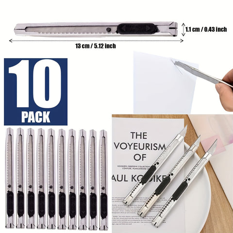 10pack Craft Knife Stainless Steel Utility Knife Precision Hobby Knife Kit