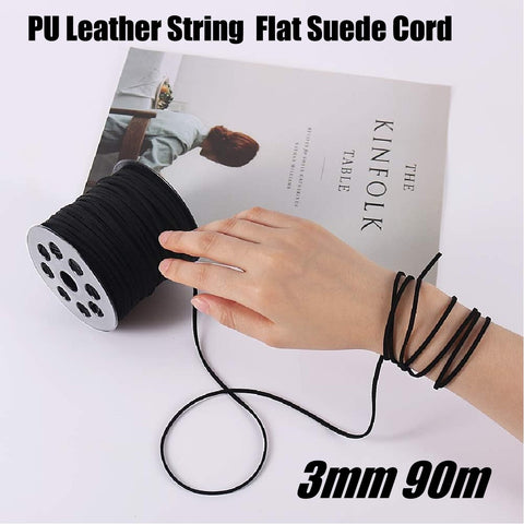 Craft DIY PU Leather Cord Lace Necklaces Bracelets Jewellery Craft Making Black