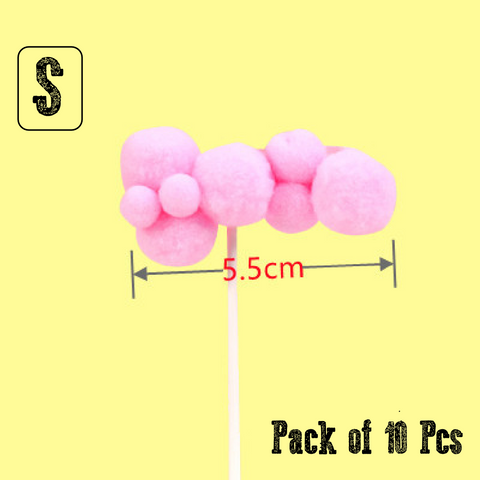 10Pcs Cake Topper Cake Decoration Soft Fluffy Clouds - Pink - Small