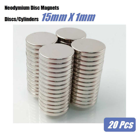 Neodymium Disc Magnet 15mm x 1mm -20pcs
