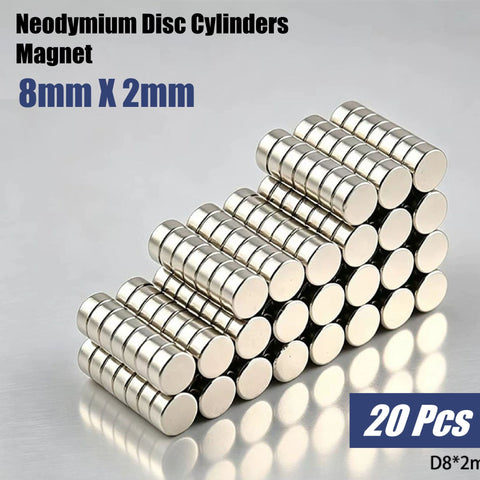 Neodymium Disc Magnet 8mm x 2mm -20pcs