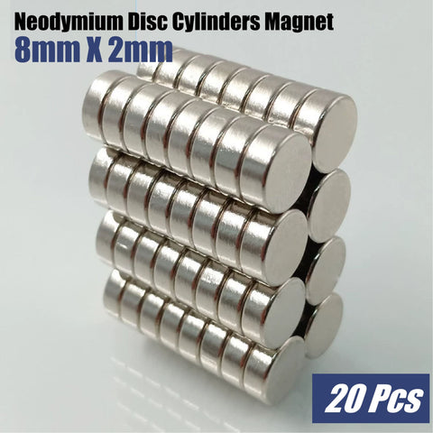 Neodymium Disc Magnet 8mm x 2mm -20pcs