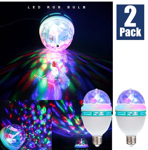2Pack Rotating Magic Ball Light Party Disco Lights Ball LED Stage Light