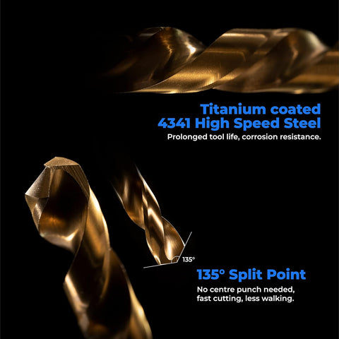 50Pcs High Speed Steel HSS Titanium Coated Twist Bits 1mm 1.5mm 2mm 2.5mm 3mm