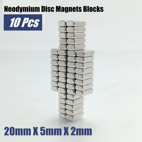 Neodymium Disc Rectangular Blocks Magnet 20mm x 5mm x 2mm - 10pcs