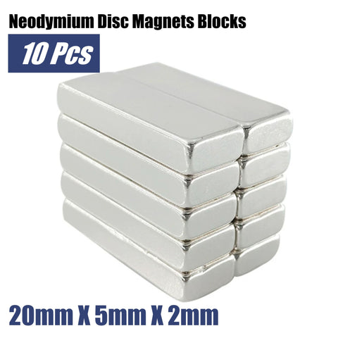 Neodymium Disc Rectangular Blocks Magnet 20mm x 5mm x 2mm - 10pcs