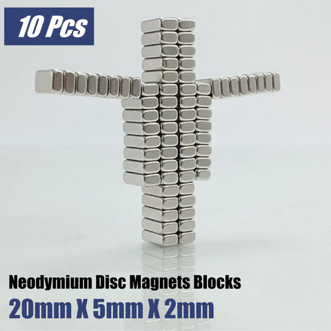 Neodymium Disc Rectangular Blocks Magnet 20mm x 5mm x 2mm - 10pcs