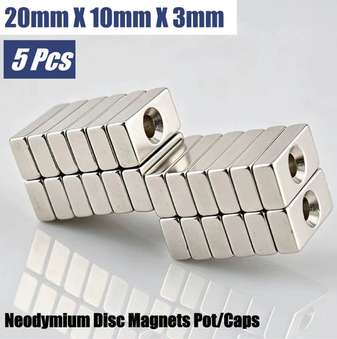 Neodymium Disc Rectangular Blocks Magnet 20mm x 10mm x 3mm - 5pcs