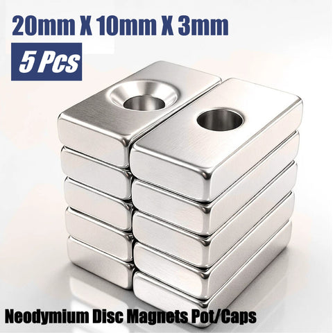 Neodymium Disc Rectangular Blocks Magnet 20mm x 10mm x 3mm - 5pcs