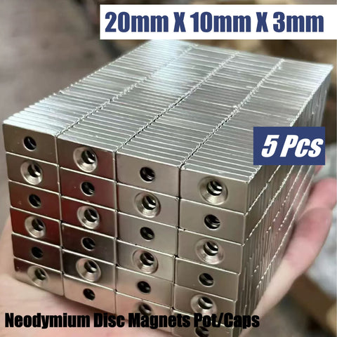 Neodymium Disc Rectangular Blocks Magnet 20mm x 10mm x 3mm - 5pcs