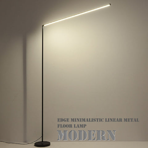 Modern Standing Tall Edge Minimalistic Linear Metal Floor Lamp